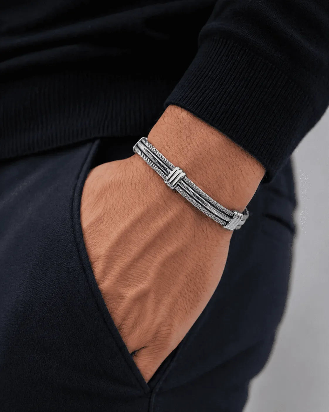 Bracelete Prateado Fio Milan